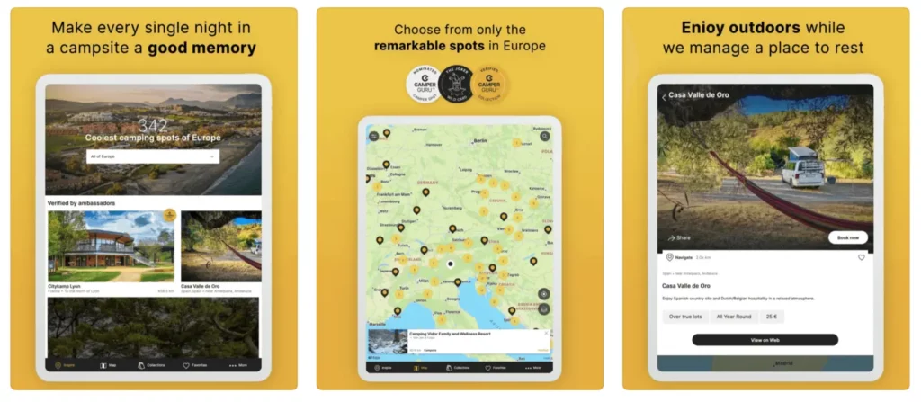 The Camperguru mobile app