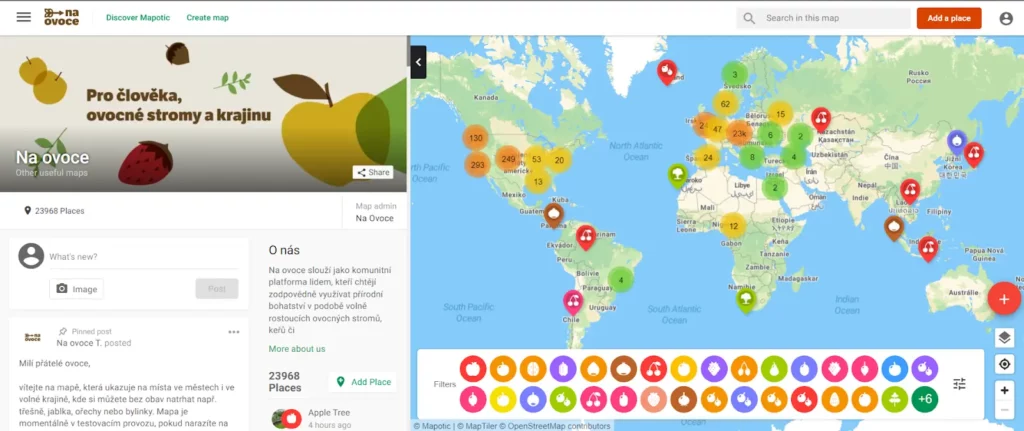 The Na Ovoce map on the web – find great fruit trees all over the globe!